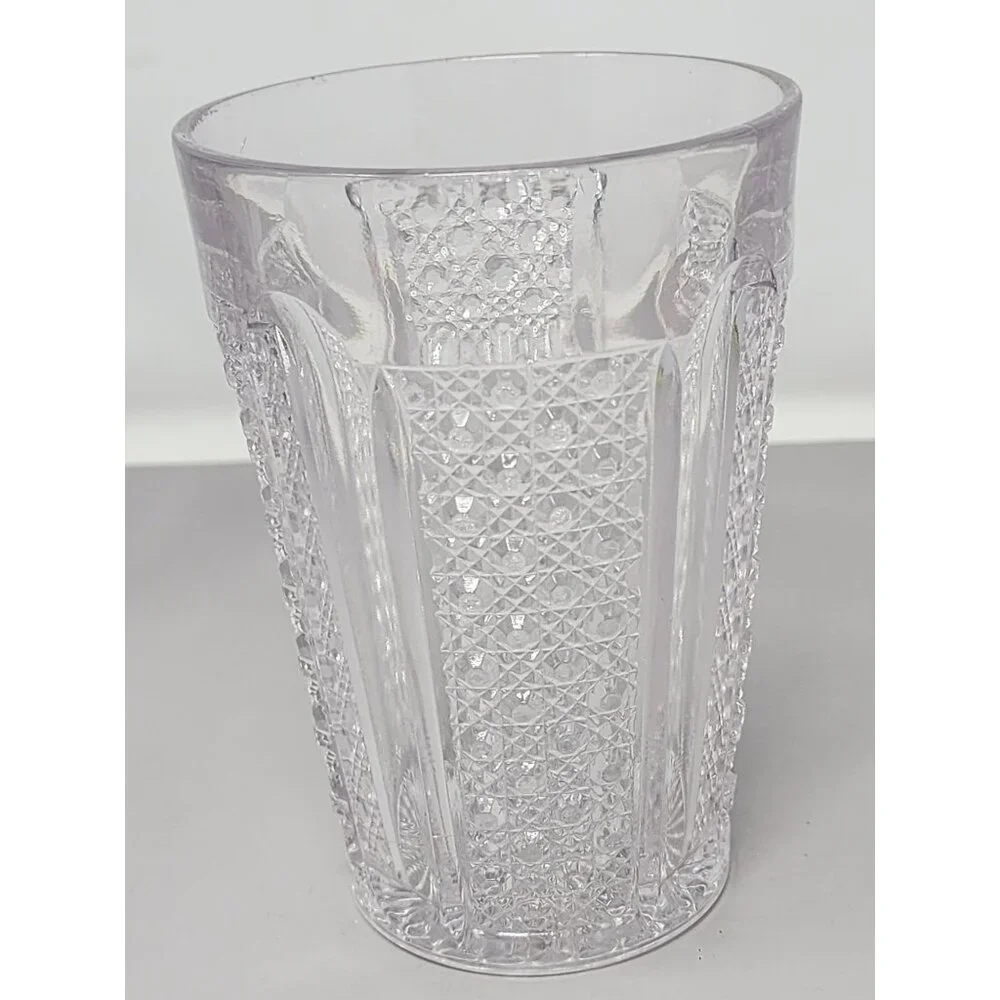 Vintage Miss Matched Cut‎ Glass Tumbler With Intricate Floral Geometric Patterns